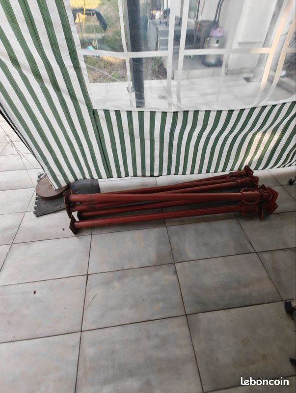 Lot de 6 étais de maçon réglables acier – Jusqu'à 2,90 m – Robustes (image 4)