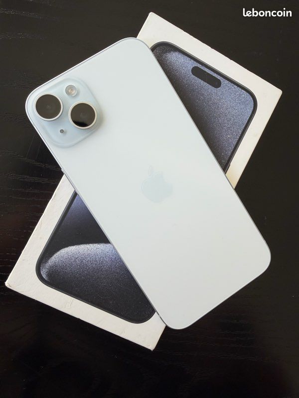 Iphone 15 plus 128g avec coque boite et fil de chargement (image 1)