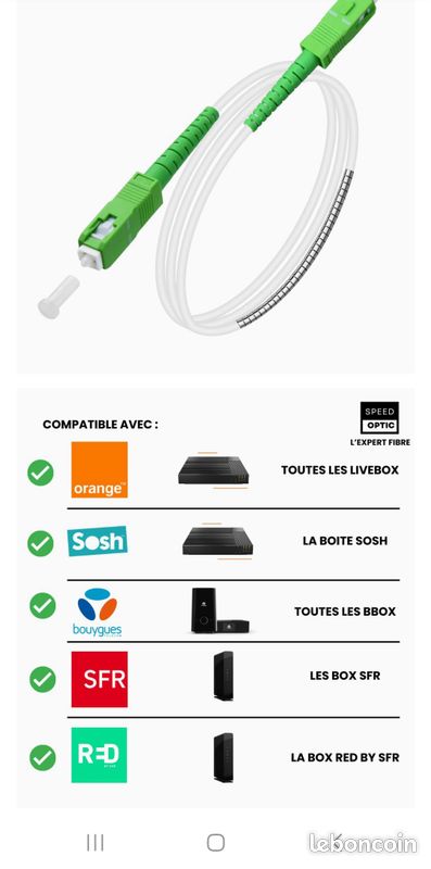 Câble optique blanc 1.5 m (image 2)