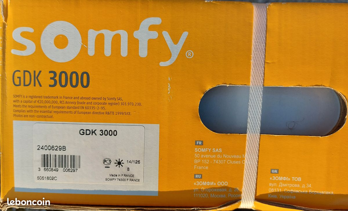 Motorisation de porte de garage SOMFY GDK 3000 NEUVE (image 2)