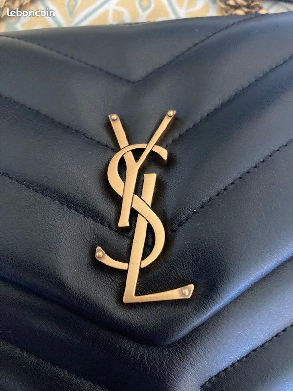 Sac à main YSL Loulou Small noir et or (image 6)