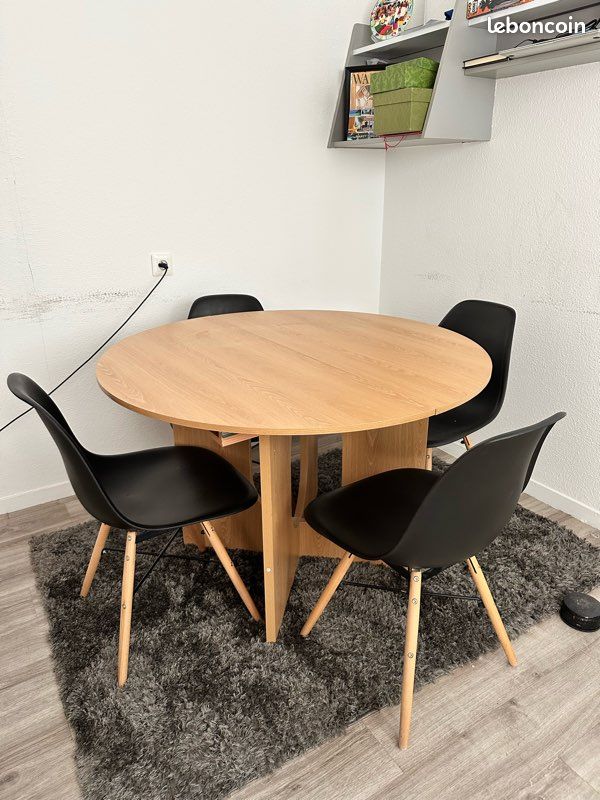 Table a manger ronde en bois extensible (image 5)
