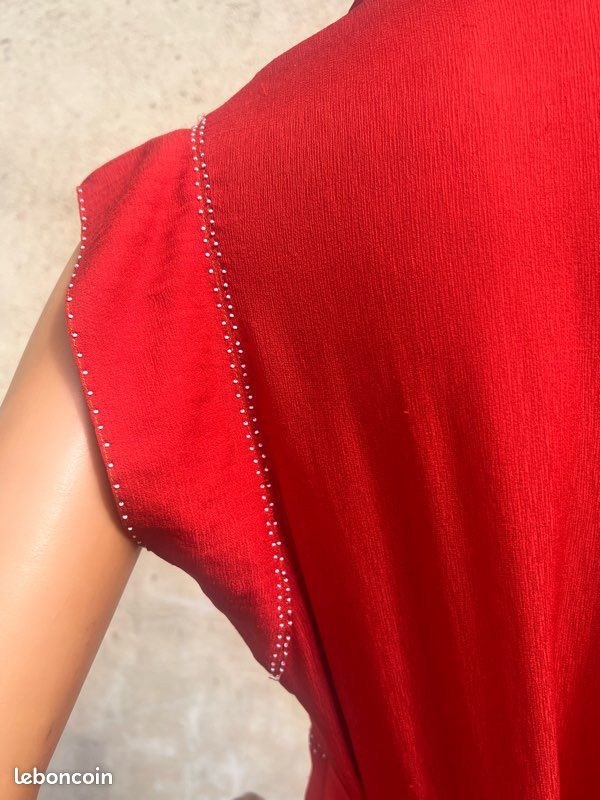 Robe longue Isabel Marant en soie rouge (image 6)