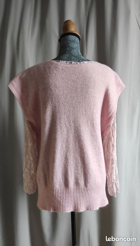 Cardigan Femme Nina Ricci En Coton Dentelle - Taille M Rose Pêche - Neuf Avec étiquettes
