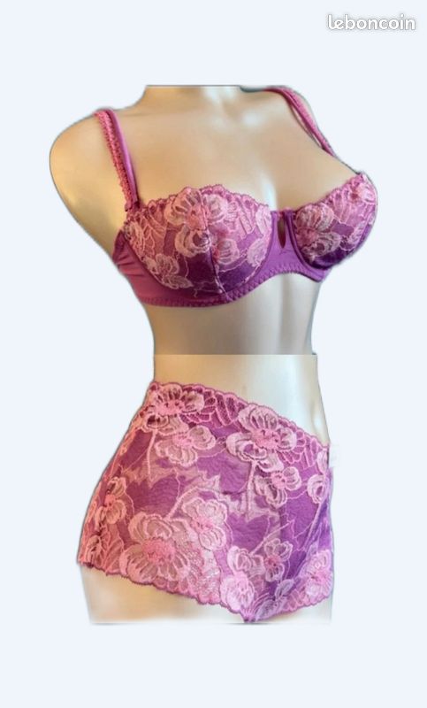Soutien-gorge Balconnet Rose/parme - Taille 85C - Neuf Avec étiquettes - Sans Marque Générique - Pour Femme - Confort Et Style