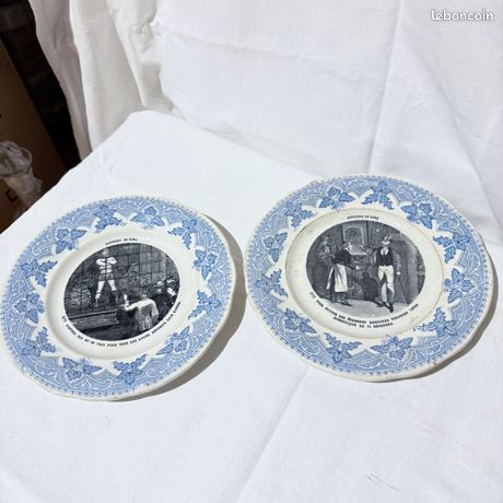Service à Dessert Complet 12 Assiettes – Creil Et Montereau, Histoire De Rire, 1900