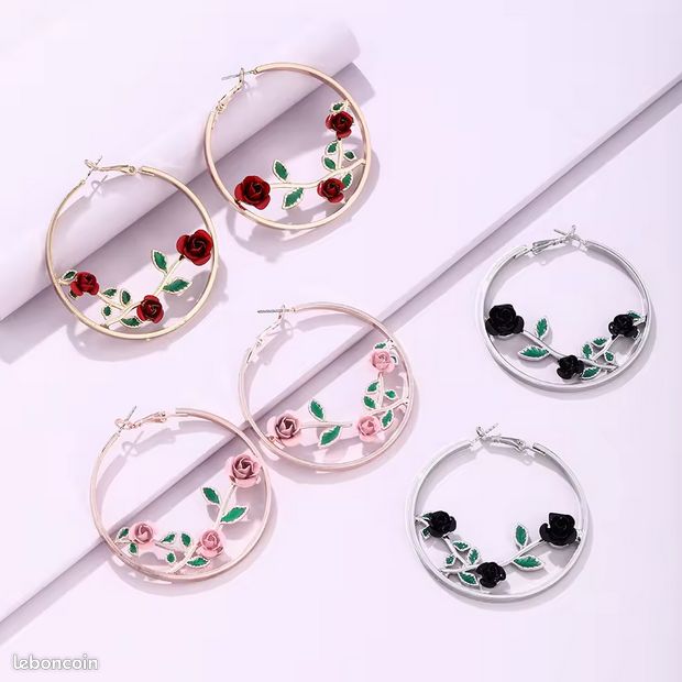 Bijoux - B - NTAL-Élégante 013 - Rose Argentée - Acier Inoxydable - Idée de Cadeau (image 3)