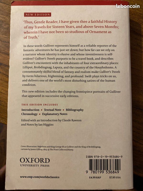 Gulliver’s Travels, Johnathan Swift, Oxford World’s Classics (image 3)