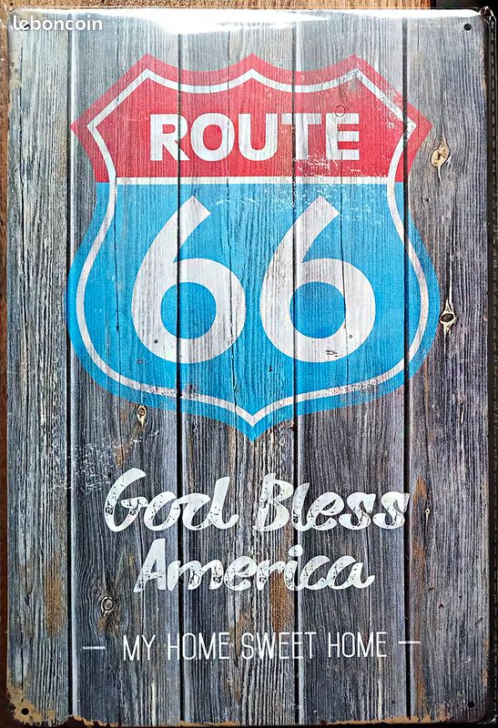 LOT 10 PLAQUES métal style vintage auto moto route 66 avions EUR 39,00 - FR