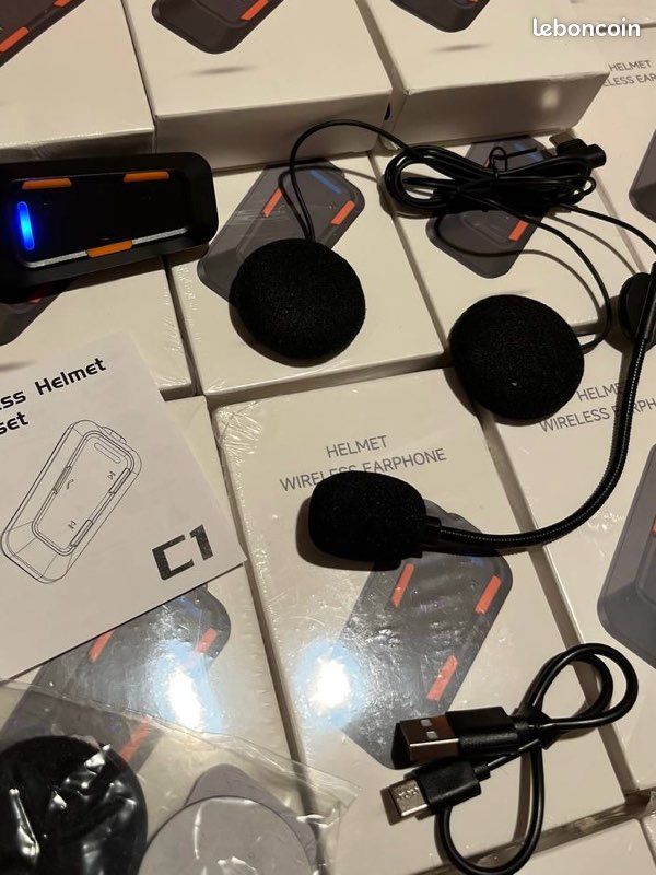 Lot de 2 Intercoms Bluetooth pour Casque Moto – Kit Mains Libres (image 2)