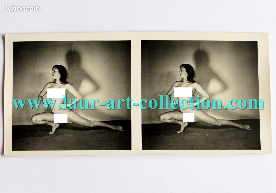 Vue stereoscopique erotique, femme nue artistique, photo erotisme 1920-40  pin-up (4) - Collection