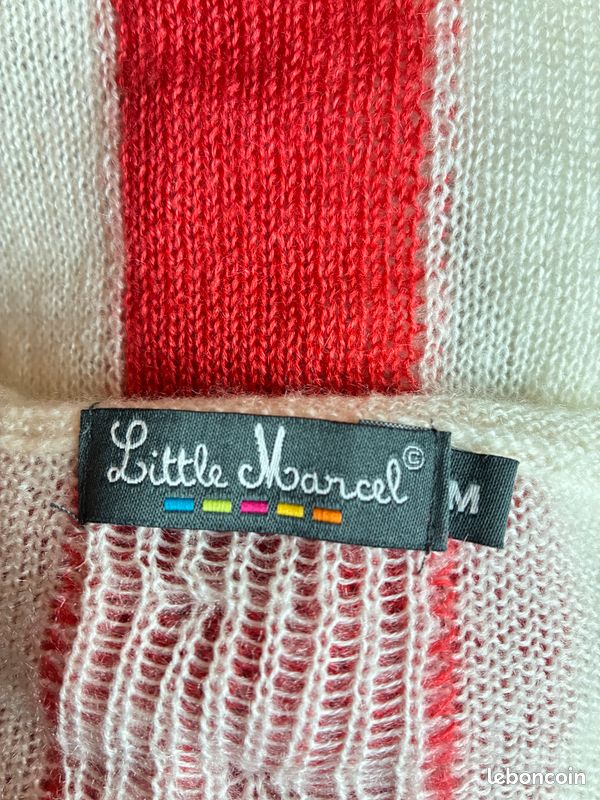 Pull Femme Blanc En Coton Crochet – Carole Little, Taille M, Neuf Avec étiquette