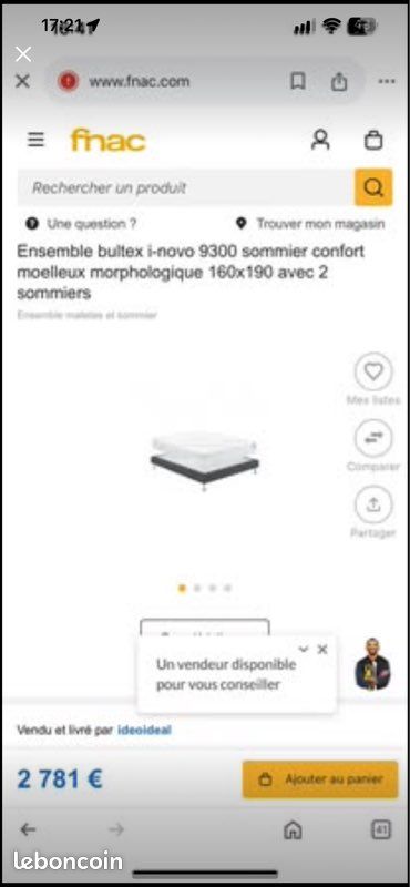 Matelas haut de gamme BULTEX - M I-NOVO 9300 160x200 tout neuf (image 2)
