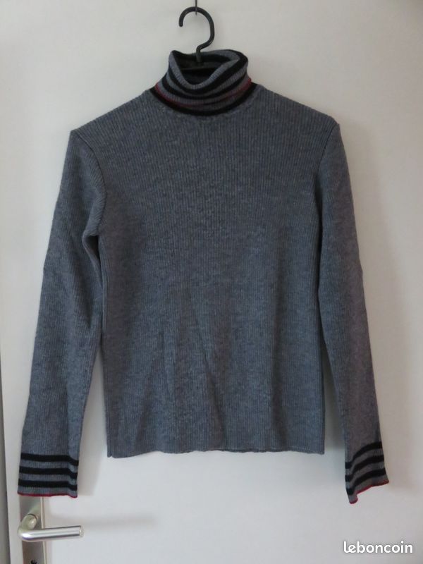 Pull col roulé 50% laine Mérinos mis très rarement Burton Vêtements