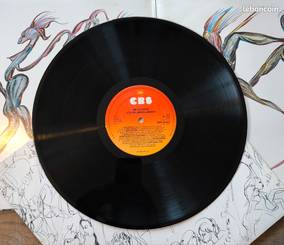 Miles Davis - You're Under Arrest album vinyle 1985 CBS Records CBS 26447 Parfait état (image 4)