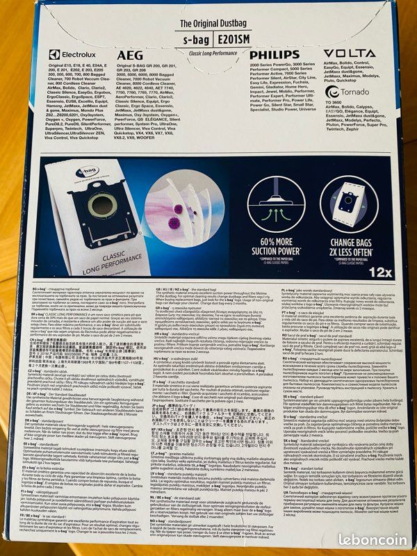 Sacs Aspirateur Electrolux S-Bag Classic Par 5 - Référence 9001684621, Universel, Papier