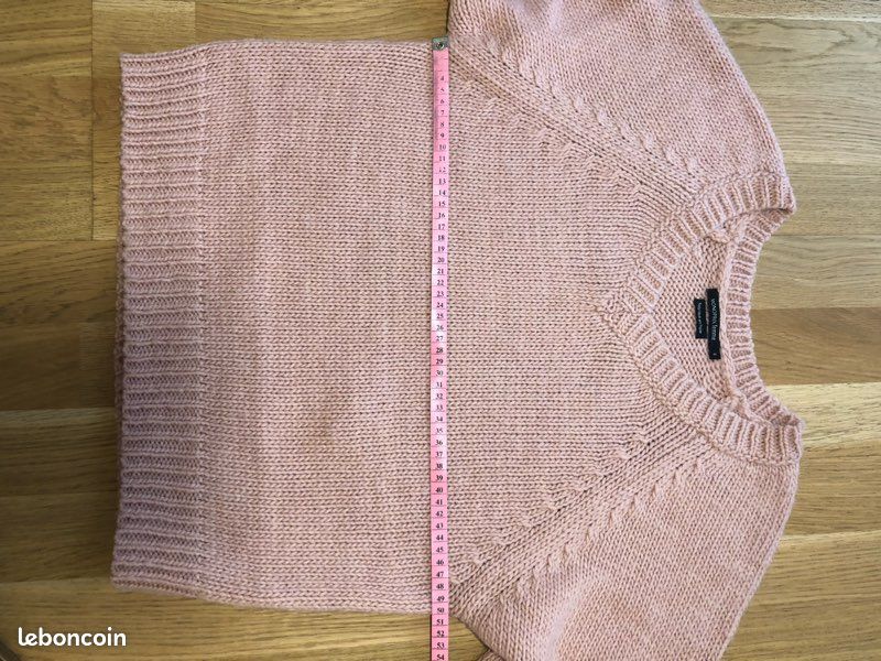 Pull Femme Monoprix Taille L En Coton – Couleur Crème/bleu/noir/vert, Occasion Très Bon état