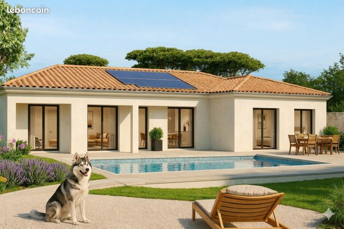 Maison neuve 120 m² à bâtir à Gargas 31620 – Terrain viabilisé 1 021 m² – Plain-pied en L 4 chambres suite parentale dressing proche Toulouse écoles et commodités