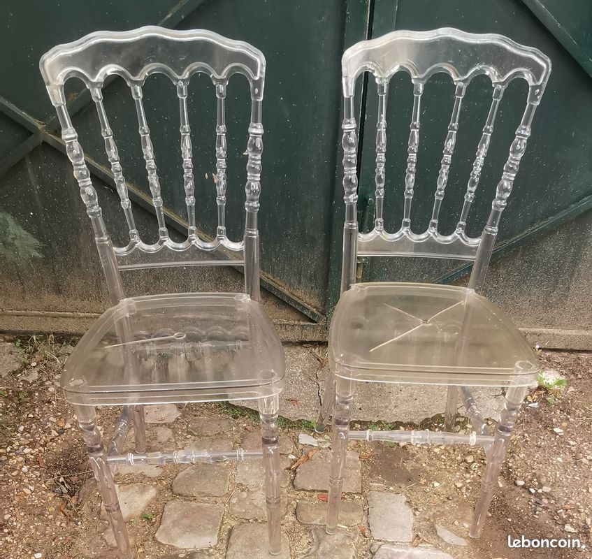 2 chaises Napoléon III transparentes en plexi (image 1)