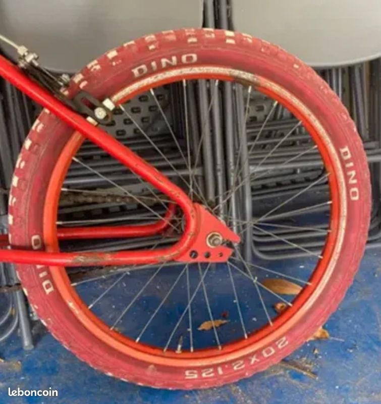 Tige De Vélo Vintage Hsin Lung BMX Années 80 - Forgée 21mm, Taiwan, Rouge, Pour VTT/BMX