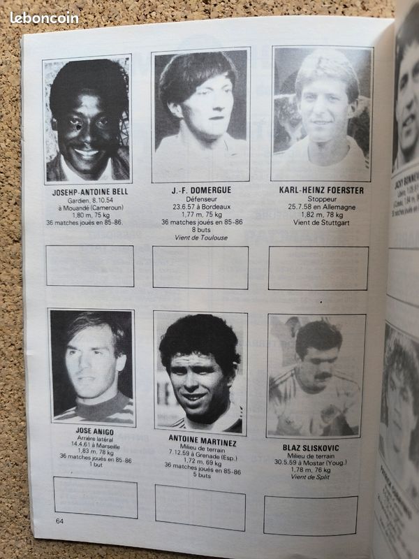 FRANCE FOOTBALL OFFICIEL FFF N°2080 1 AOUT 1986 BORDEAUX PSG JOSE TOURE FERRERI