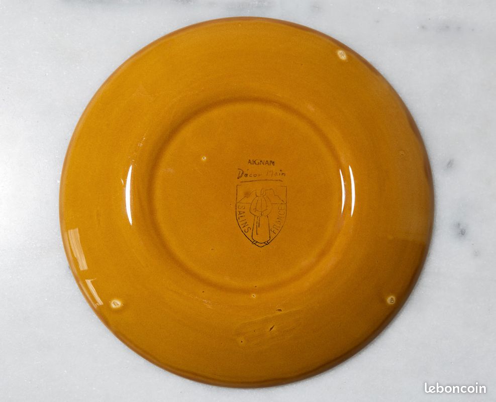 Assiette à dessert en faïence vintage - Aignan de SALINS (image 2)