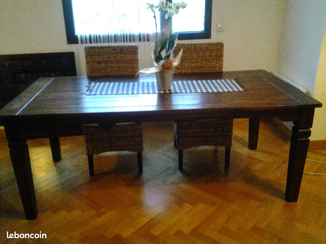 Ensemble meubles: 2 tables + 6 chaises + buffet - bon état (image 5)
