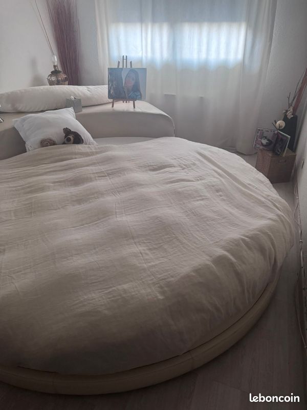 Lit rond cuir roche bobois (image 2)