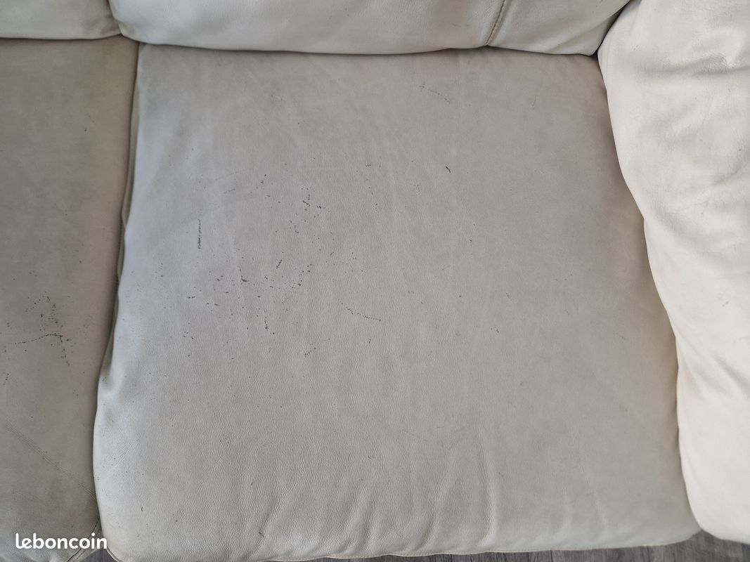 Canapé Ikea Vreta cuir blanc beige (image 5)