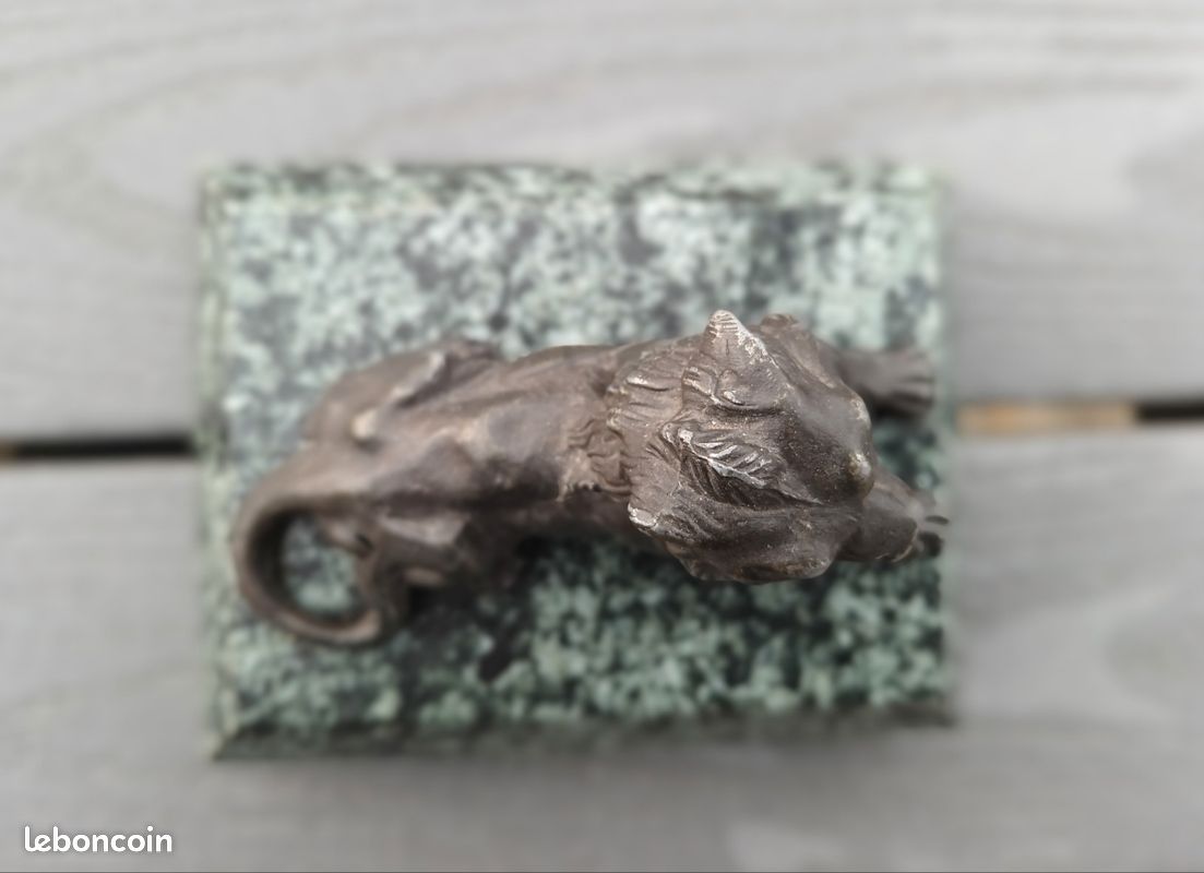 Lion de Belfort sur marbre vert 13cm x 10cm (image 7)