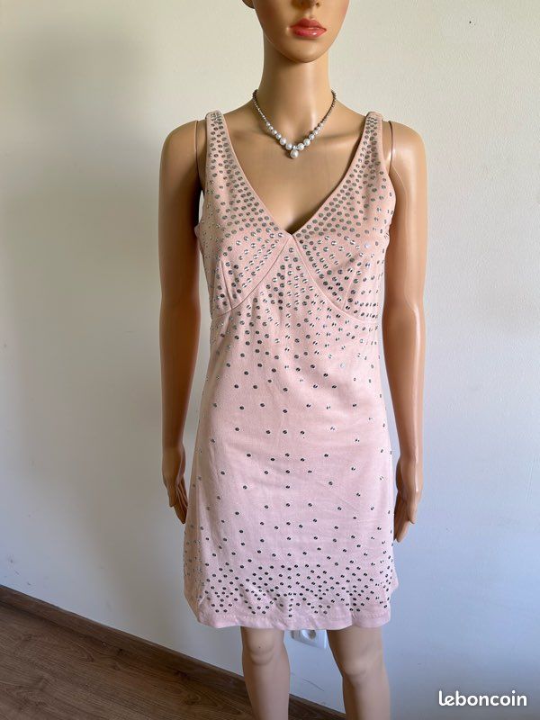 Robe Noire Et Rose Fuchsia Morgan - Taille 34, Longueur Genou, Excellent état