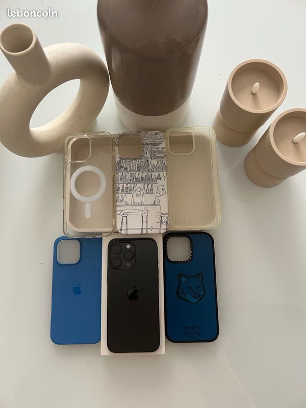 IPhone 16 Pro Max 256 Go Noir - État Neuf + 5 Coques (dont Maison Kitsuné x Casetify) – Sous Garantie (image 2)