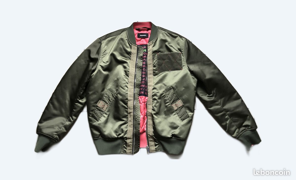 Blouson Veste Diesel Homme Kaki Bomber Jacket Bombers Kaki Homme