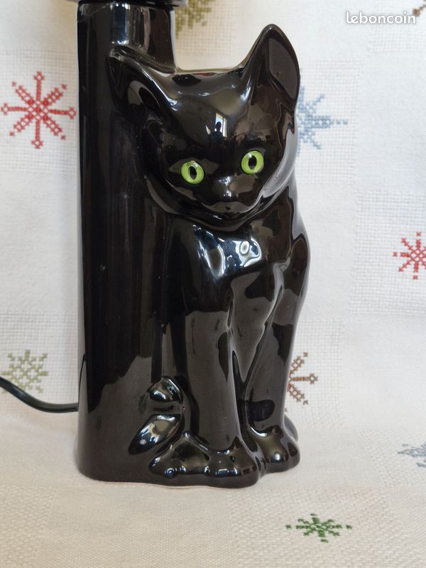 Lampe de Table de Statue en Résine en Forme de Chat LED Rechargeable pour la Décoration de la Maison de Pépinière