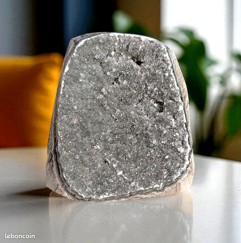 790g, pierre Agate brute polie - Géode de pierre naturelle (image 16)