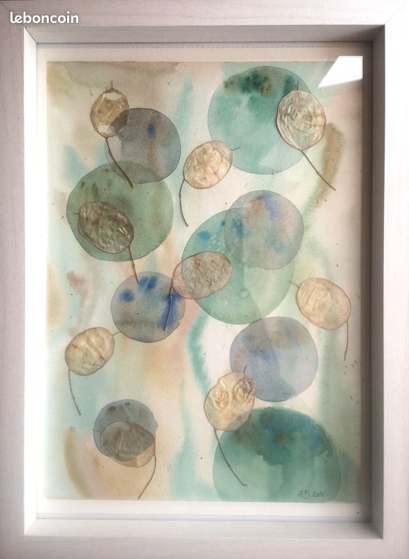 Cadre mural aquarelle motif vegetal (image 1)