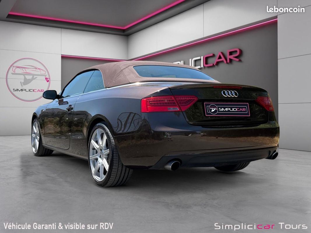 AUDI A5 FACELIFT CABRIOLET 2.0 TFSI 211 S LINE MULTITRONIC 211Ch CONFIGURATION RARE SONO B&O SIEGES CHAUFFANTS CLIM AUTO BI ZONE TELEPHONE AUDIO BT Garantie 12 mois (image 5)