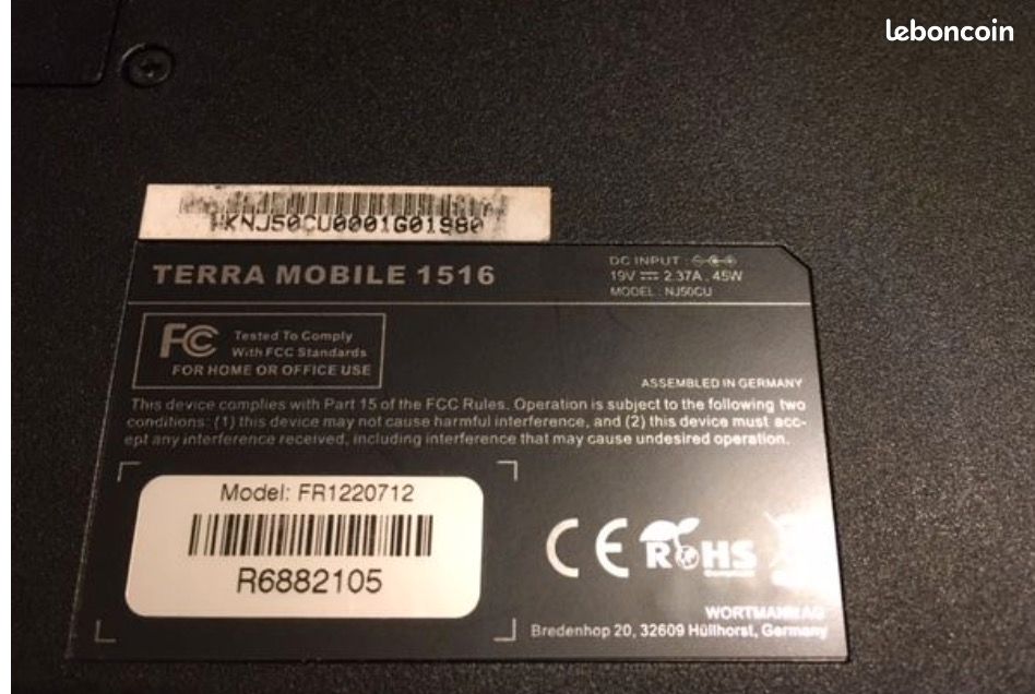 Coque Complète Terra Mobile 1528 Vide Sans Carte Mère - Occasion, Pour Pièces Ou Réparation