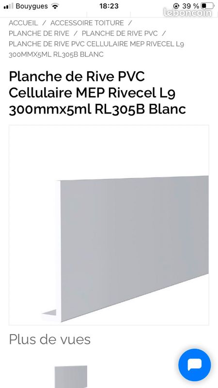 Planche de rivecel 300 mm blanc (image 1)