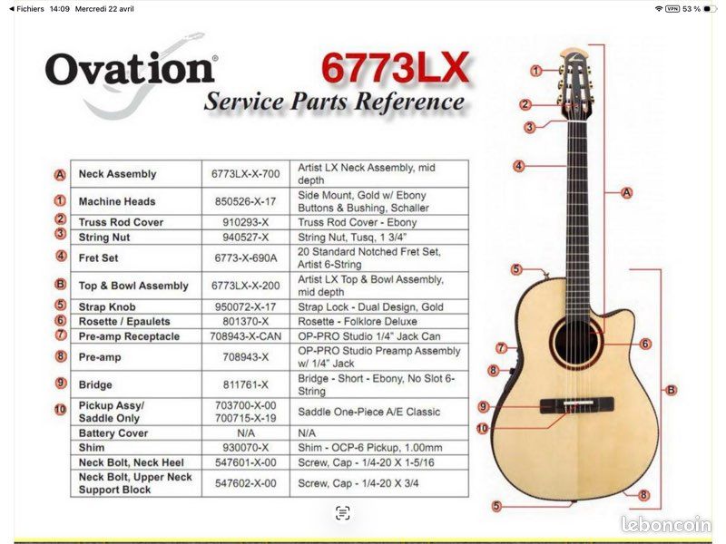 Ovation crossover Artist lx 6773 -4 Nylon (image 12)