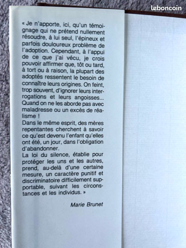 Livre « L’Amour Adopté » de Marie Brunet (image 3)
