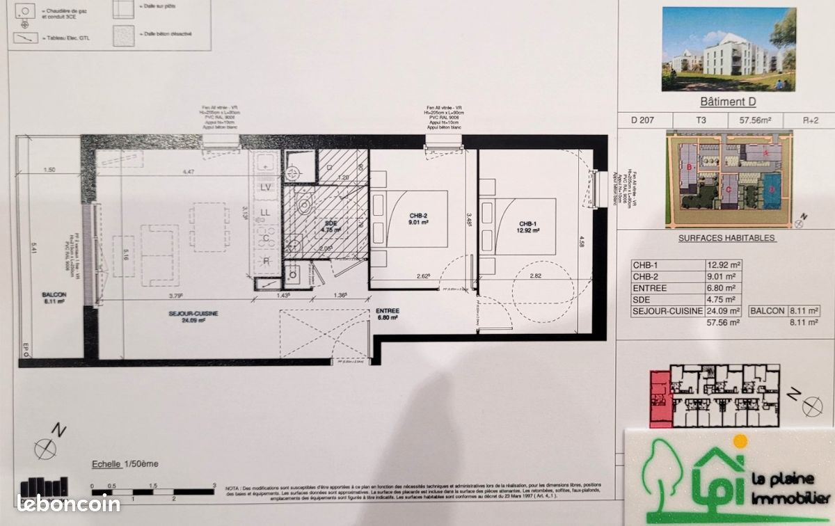 Appartement 3 pièces 58 m² · à Courseulles-sur-Mer · 58 m² · 224 000 €