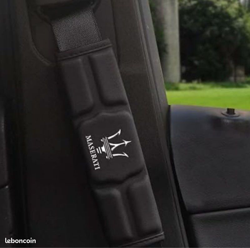 Paire De Protège-harnais Mugen JDM En Simili Daim Bleu - Pour Ceintures De Sécurité/épaulettes