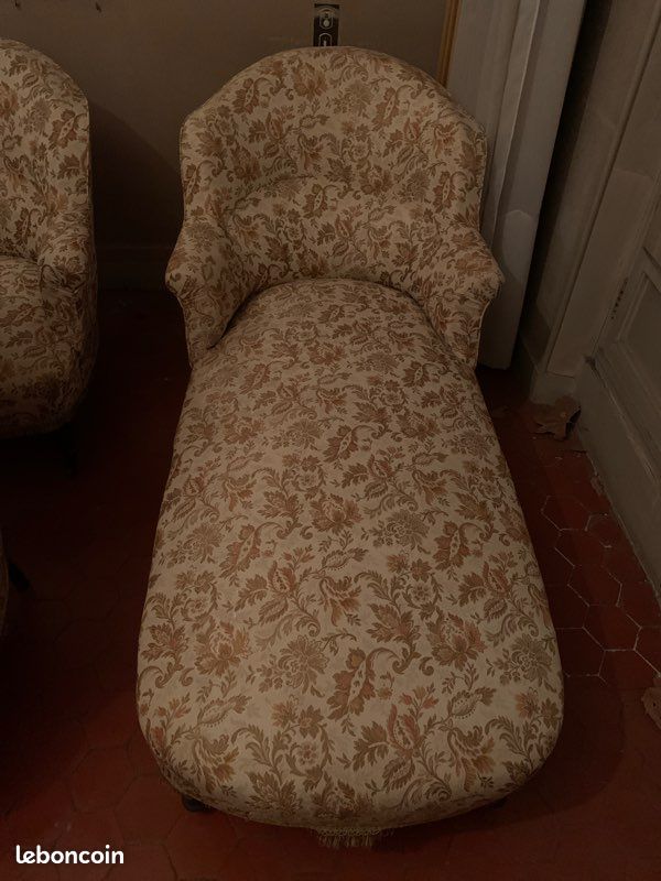 Méridienne et ses deux fauteuils vintage (image 2)