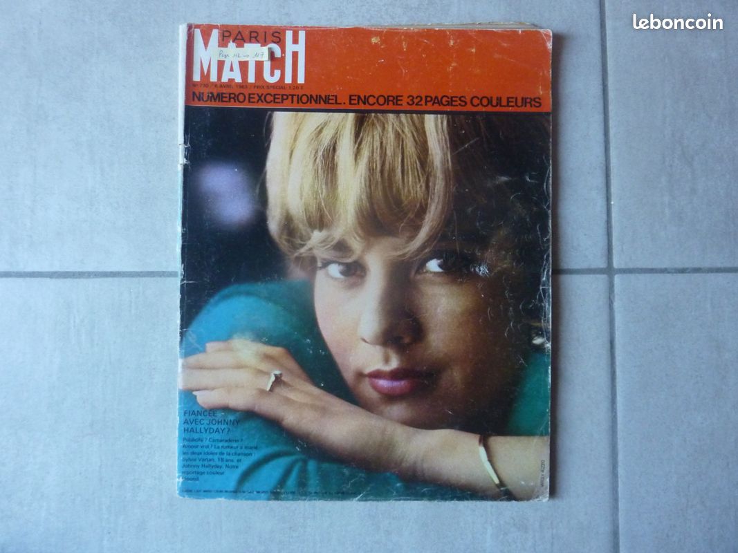 Lot 6 anciennes revues Paris Match Johnny/Sylvie (image 5)