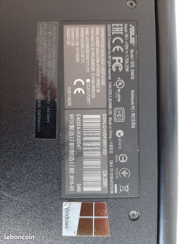 FAIRE OFFRE - Vends Asus E403SA pour pièces (image 3)