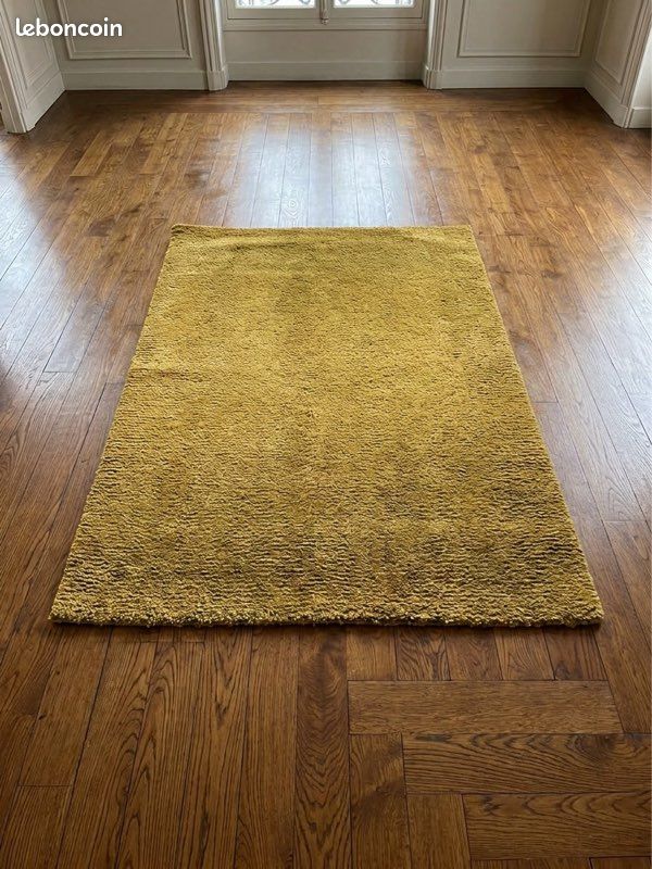 Tapis Shaggy NEUF 100x150 cm Jaune Moutarde - JBY Creation Bergen⁠ (image 2)