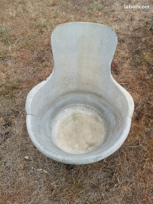 Ancienne grande baignoire de bébé en zinc (image 3)