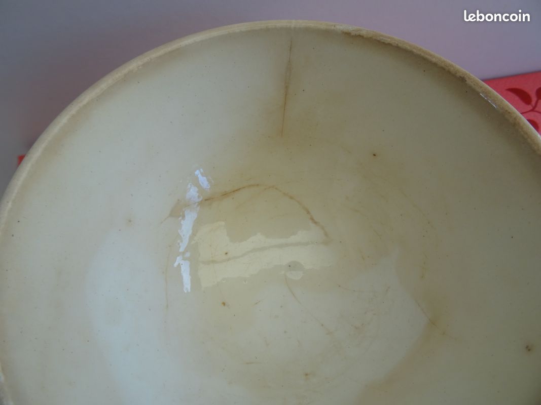 ANCIEN PETIT BOL DIGOIN SARREGUEMINES France- motifs carreaux style "nappe" bleus et verts (image 5)