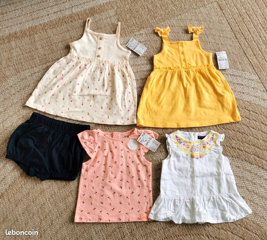 Lot vêtements Neufs été-bébé 9 mois- 100% coton biologique (image 6)